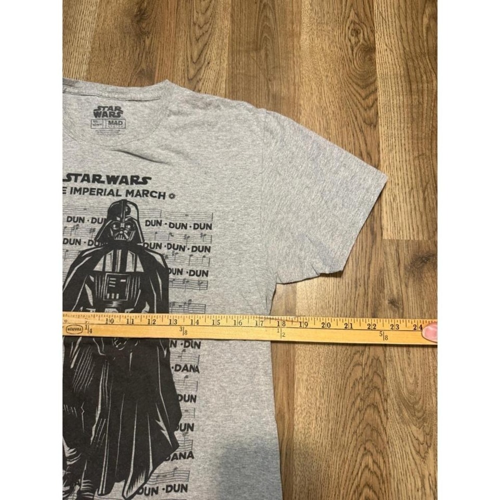 Star Wars Darth Vader Imperial March T-Shirt Mens Medium Gray Adult Music Sheet - Picture 7 of 8